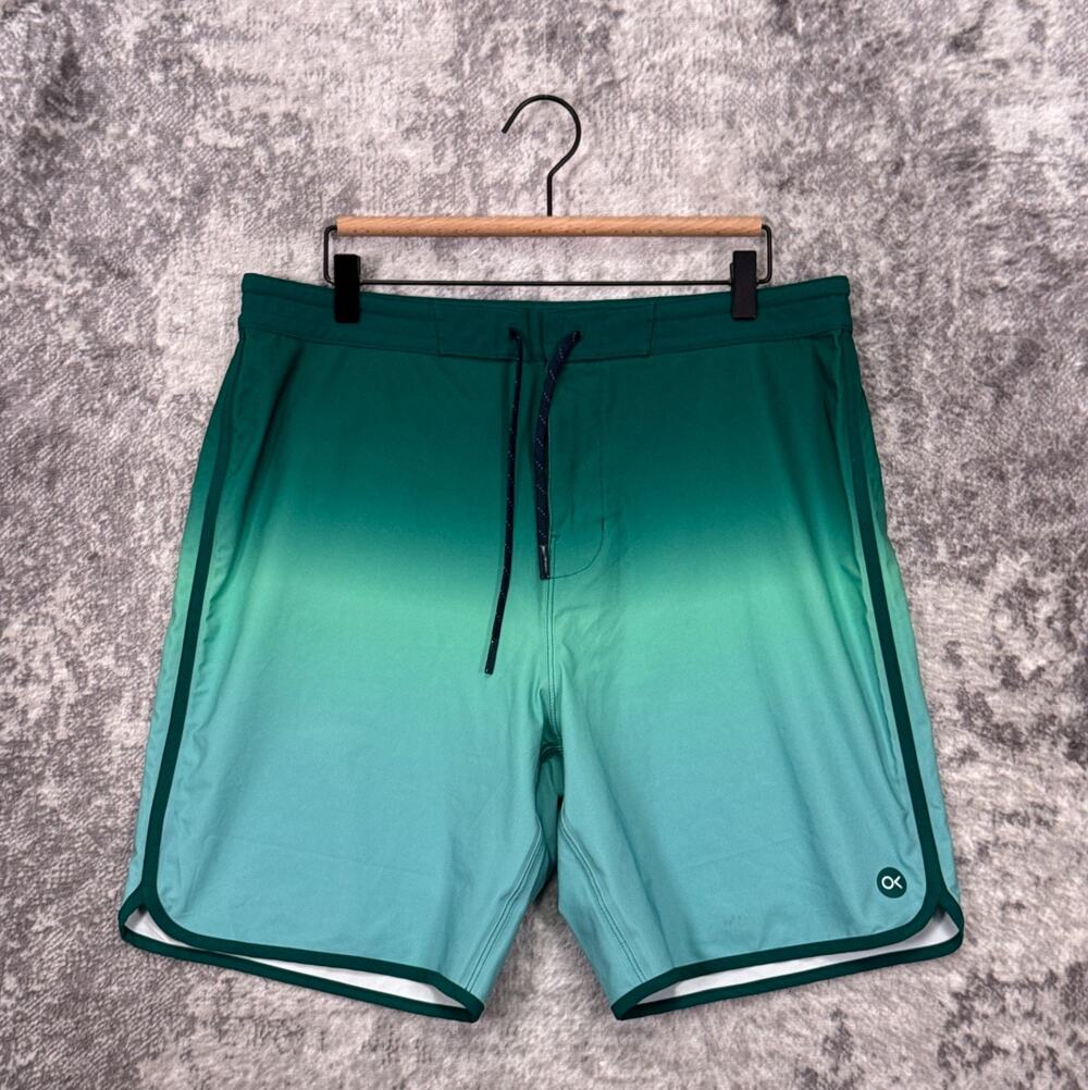 Outerknown Board Shorts 34 Mens Ombre Drawstring Waist Regular Fit 8" Swimwear